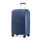 British Traveller Hand Luggage Suitcase Lightweight PP Cabin Suitcase Hard Shell Small Suitcase with 4 Wheels Spinner and TSA Lock(Navy, 55cm)