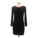 Express Casual Dress - Sweater Dress: Black Polka Dots Dresses - Women's Size 8