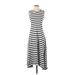 J.Crew Casual Dress - Midi: Black Stripes Dresses - Women's Size 2X-Small