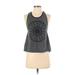 Nike Active Tank Top: Gray Color Block Activewear - Women's Size Small