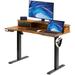 Inbox Zero Aleksa 47.2" W Height Adjustable Rectangle Standing Desk Wood/Metal in Black/Brown/Gray | 47.2 W x 23.6 D in | Wayfair