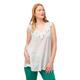 Ulla Popken Damen Blusentop mit Volant Bluse, Offwhite, 58-60