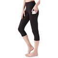 LOS OJOS Capri Leggings Damen – Yogahose mit Taschen, Workout-Leggings mit hoher Speck-Weg-Taille für Frauen