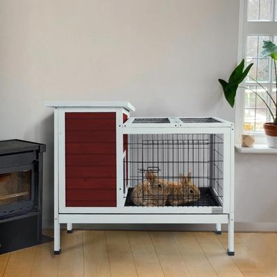 Multi-Purpose Cage and Hutch for Pigs, Rabbits, Bunnies, and Guinea Pigs with Convenient Pull-Out Tray