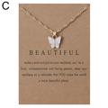 HARR Butterfly Pendant Plated Gold Clavicle Chain Necklace Cute Acrylic Color Butterfly Choker with Card for Women Ladies Girls Wedding Birthday Christmas Friendship Jewelry Favors K8M2