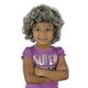 KINREX Queen Elizabeth Wig Cap for Kids Adults Teens Silver Gray Old Lady Grandma Costume