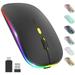 Computer Mouse Wireless 2.4G Portable Silent Optical USB Mouse USB Mini Receiver Ergonomic Quiet Click Computer Mouse for Laptop PC Notebook Mac - Black