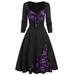 Womens Dresses V Neck Long Sleeve Lace Tie Front Slim Ruffle Court Victorian Roleplay Dress