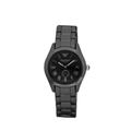Emporio Armani Ladies AR1402 Black Ceremica Watch Round Case with Black Dial