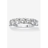 Women's 3.50 Ctw Cubic Zirconia Anniversary Ring In Platinum-Plated Sterling Silver by PalmBeach Jewelry in White (Size 10)