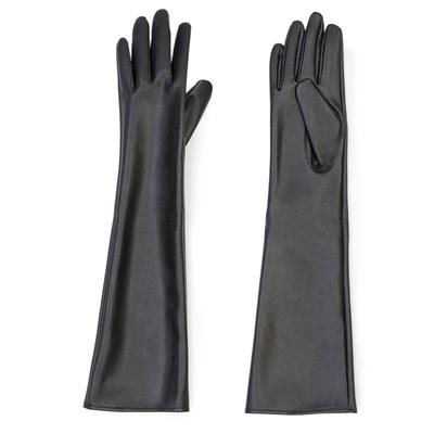 Plus Size Women's Faux Leather Opera Gloves by ELOQUII in Black (Size 1)