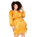 Twisted Ruffle Dress - honey