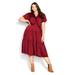 Tiered Sweetness Midi Dress - true red