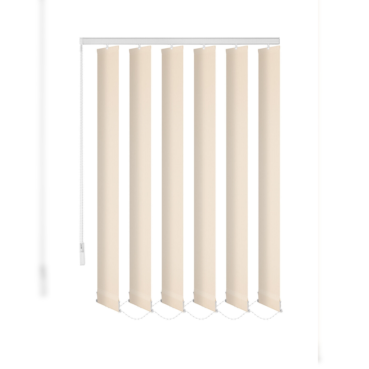 KS Handel 24 Thermo Lamellenvorhang verdunkelnd fertiges Komplettsystem Schiebevorhang (Creme Kr-6, 150x180 cm) Image