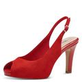 Tamaris Damen Peeptoe-Pumps Leder Banana-Absatz; RED/rot; 40 EU