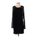 RACHEL Rachel Roy Casual Dress - Shift Scoop Neck Long sleeves: Black Print Dresses - Women's Size X-Small