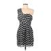 H&M Casual Dress - Mini Sweetheart Sleeveless: Black Chevron/Herringbone Dresses - Women's Size 8