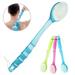 Bath Body Exfoliating Brush Shower Back Cleaning Scrubber with Long Plastic Handle & Soft Bristles Dry or Wet Skin Exfoliator Brush Back Washer for Men Women Bath Shower Body Scrubbing Massager