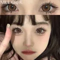 Two Pieces Brown Colored Contact Lenses Big Eyes Lenses Students Beautiful Round Contact Lenses