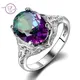 Genuine Rainbow Fire Mystic Topaz Ring 925 Sterling Silver Ring Fine Jewelry Gift For Women Lady