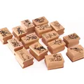 Forest World Cute DIY Wooden Rubber Stamps Diary Scrapbooking Stamps Set