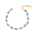 Stainless Steel Bracelet Women Enamel Turkish Blue Evil Eye Bracelets for Woman Link Chain Bracelet