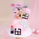 Perfume Lipstick Paris Cake Topper Girls Happy Birthday Decoration Wedding Bride Party Bachelor