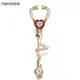 Fashion Medical Stethoscope Lapel Brooch Pin Inlaid Red Natural Zircon Heart Alloy Badge Pins Doctor