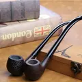 Ebony Wood Pipes for Smoking Bent Type Pipe Accessory Carving Pipes Smoke Tobacco Cigarette Acrylic