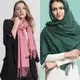 2024 Fashion Winter Women Scarf Thin Shawls and Wraps Lady Solid Female Hijab Stoles Long Cashmere