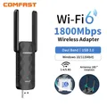 Wifi 6 USB Adapter Wireless Wi-fi Dongle 1800Mbps 2*2dBi Antenna Network Card 5G/2.4GHz AX High Gain