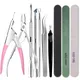 Nail Set Art Sand Files Buffer Sponge Block Brush Nail Scissors Kit With Cuticle Nipper Manicure Set