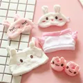 20CM Doll Clothes Plush Tops Cute Bear Overall Soft Eyeshade Mask Rabbit Ear Mini Shoes For Korea