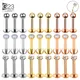 10pcs 20/18/16g G23 Titanium Piercing CZ Lip Labre Earrings set Lip Stud Ring Tragus Free Spiral