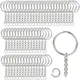 20pcs Metal Blank Keyring Keychain Split Rings Keyfob Key Rings Key Pendant Chains Keychains