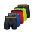 5pcs Mens Boxer Briefs Mesh Knit Fast Dry Sport Polyester Boxer Briefs No Ride-up 6’’Underwear with