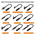 Laptop Dc Power Supply Adapter Connector Cable Cord USB Type C PD Female to Universal Male Plug