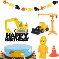 Mini Construction Party Decoration Happy Birthday Party Construction Truck Excavator Boys Toys