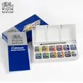 Winsor & Newton 12 Color Cotman Solid Watercolor Paint Sketchers' Pocket Box Half Pans Palette