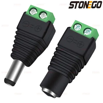 STONEGO Power Connector Plug Jack 5.5mm x 2.1mm Male Female Adapter 10/20/50PCS for LED Strip CCTV