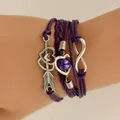 SUMENG Brand Leather Bracelets For Women Wrap Infinity Love Heart Pearl Friendship Antique Charm