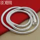DOTEFFIL 925 Sterling Silver 16/18/20/24/22/24/26/30 Inch 3mm Snake Chain Necklace For Woman Man