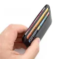 New 100% Sheepskin Genuine Leather Credit Card Case Mini ID Card Holder Small Purse For Man Slim
