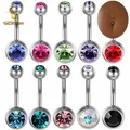 G23titan 15 Colors Medical Titanium Zirconia Navel Piercing Barbell Surgical Steel Belly Button