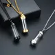 Vnox Can Open Hollow Tube Necklaces for Women Men Urn Ashes Cremation Memorial Pendants Stainless