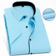 Twill Pure Color 8XL 7XL 6XL 5XL Large Size Men Shirt Short Sleeve Slim Fit Formal Men's White Shirt