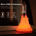 3D Print LED Night Lamp Space Shuttle Rocket Night Light USB Rechargeable Space Desk Lamp For