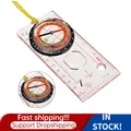 1pcs Portable Magnifying Compass Ruler Cross-country Race Measure Ruler Map Scale Military Compass