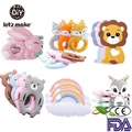 Silicone Teether Rodent Cartoon Animals 1pc Food Grade Silicone Pandents DIY Teething Toys For Teeth