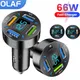 66W PD Car Charger USB Type C Fast Charging Car Phone Adapter for iPhone 13 12 Xiaomi Huawei Samsung